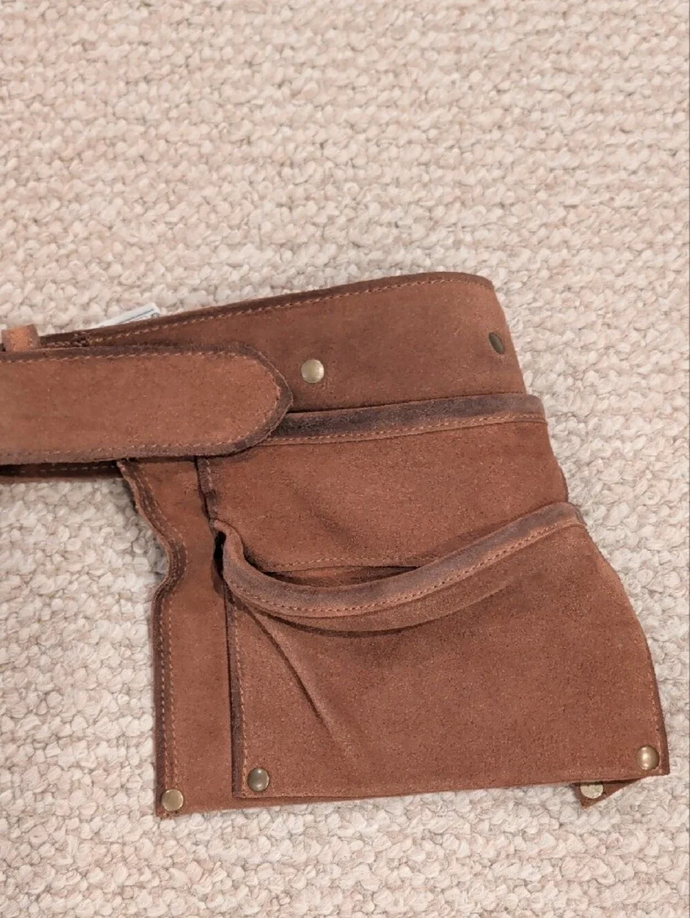 Free People Brown Suede Utility Belt with Pouches